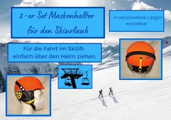 2-Er Set Maskenhalter Für Skilift, Ffp2 Über Dem Skihelm Hinweg Tragen, Einfaches Auf - Und Absetzen, Maskenadapter Lift, Einheitsgröße