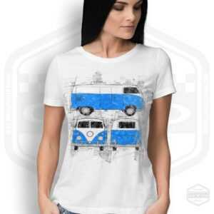 1950-61 T1 Bus Tribute Damen T-Shirt Weiß | Bulli Hippie Geschenkidee S-2xl Hergestellt in Usa