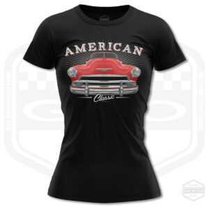 1951 Chevy Fleetline Tribute Damen T-Shirt Schwarz | S-2xl Made in Usa Muscle Car Fan Kunst Für Mädchen