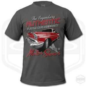 1956 Belair Legendäre Tribute Herren T-Shirt Asphalt | American Classic Car Fan Art Geschenkidee S-6xl Hergestellt in Usa