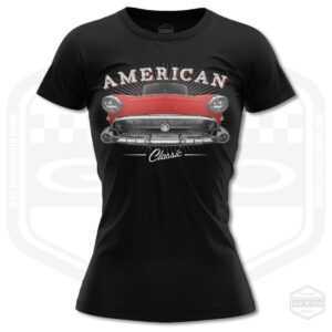 1957 Buick Century Tribute Damen T-Shirt Schwarz | S-2xl Made in Usa Muscle Car Fan Kunst Für Mädchen