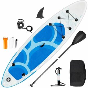 305 x 76 x 15 cm Aufblasbares Stand Up Paddle SUP Board, Surfbrett Surfboard Stand-Up Paddling Board Set, komplettes Zubehör, Alu-Paddel