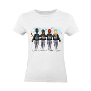 4 Freundinnen T-Shirt Damen Personalisiert Geschenk Name Vier Beste Best Friends Freundinnengeschenk Schwester Personalisieren