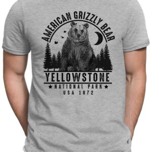 American Grizzly Bear - Herren Fun T-Shirt Bedruckt Small Bis 4xl Papayana