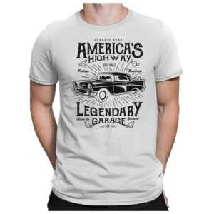 Americans Highway - Herren Fun T-Shirt Bedruckt Small Bis 4xl Papayana