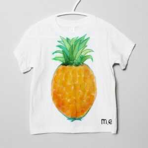 Ananas-T-Shirt, Handgemalte Baby T-Shirt, Kleinkind Gemalt, Tee, Obst-Tshirt, Sommermode, Kunst Zu Tragen, Ooak, Tragbare Kunst, 12-18 Monate