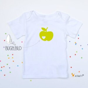 Apfel Bügelbild Kikeli - Zum Aufbügeln Auf T-Shirts Stoffapplikation Textilaufkleber Flockfolie Individuelles Diy T-Shirt