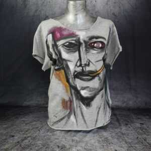 Art Face T-Shirt/Handbemaltes T-Shirt Hand-Painted T-Shirt/ Unikat Größe L Size Asha Design