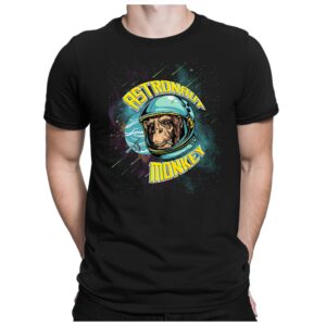 Astronaut Monkey - Herren Fun T-Shirt Bedruckt Small Bis 4xl Papayana