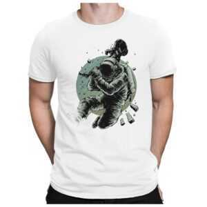 Astronaut Music - Herren Fun T-Shirt Bedruckt Small Bis 4xl Papayana