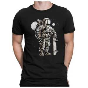 Astronaut Scater - Herren Fun T-Shirt Bedruckt Small Bis 4xl Papayana