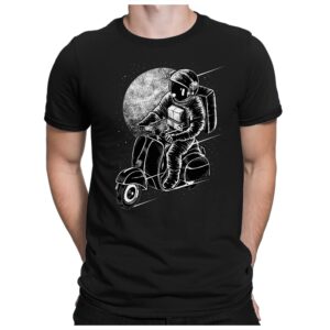 Astronaut Scooter - Herren Fun T-Shirt Bedruckt Small Bis 4xl Papayana