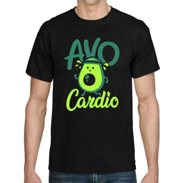 Avocardio Avo Cardio Avocado Jogging Cartoon Comic Gym Fitnessstudio Veggie Vegan Spruch Sprüche Lustig Spaß Gag Comedy Fun T-Shirt