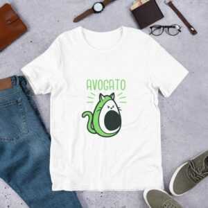 Avogato T-Shirt Lustig, Avocado Geschenk, Vegan Shirt, Vegetarisch Geschenke Für Freunde, Katze T-Shirt, Süßes Tier Shirt