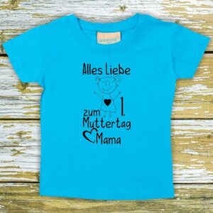 Baby/Kinder Shirt Alles Liebe Zum 1. Muttertag"" T-Shirt Bruder Schwester Geschwister Familie Nachwuchs"""