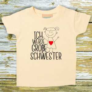 Baby/Kinder Shirt Ich Werde Große Schwester"" T-Shirt Bruder Schwester Geschwister Familie"""