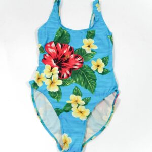 Badeanzug Vintage Bademode Blau Blumen 90Er Jahre
