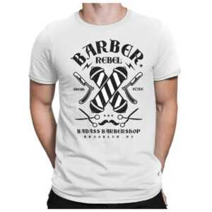 Barber Shop Rebell - Herren Fun T-Shirt Bedruckt Small Bis 4xl Papayana