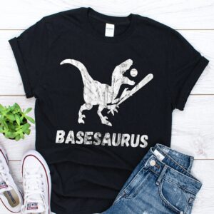 Baseball-Spieler Dinosaurier Shirt, Lustige Baseball Dino T-Shirt, Batter T-Rex, Unisex Boy Geschenke, Krug Spiel T-Shirt