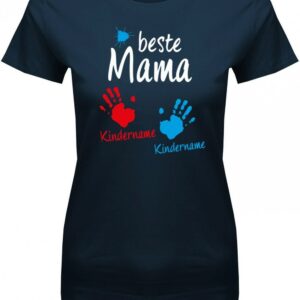 Beste Mama - Wunschname Kindername 2 Kinder Damen T-Shirt