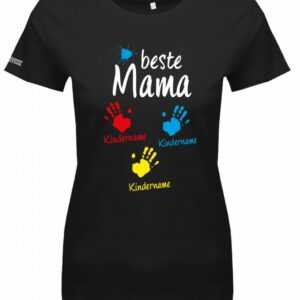 Beste Mama - Wunschname Kindername 3 Kinder Damen T-Shirt