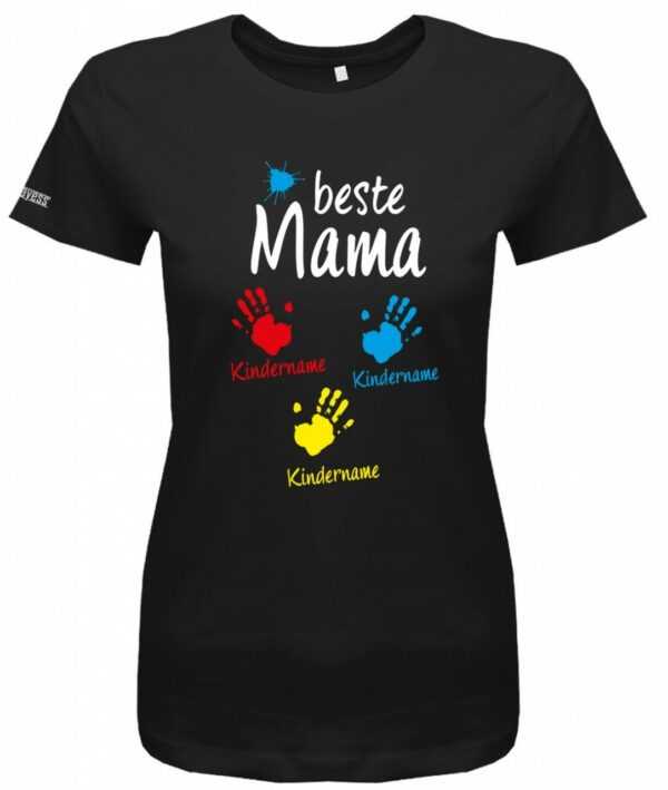 Beste Mama - Wunschname Kindername 3 Kinder Damen T-Shirt