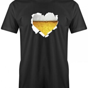 Bier Herz - Aufgerissen Fun Herren T-Shirt