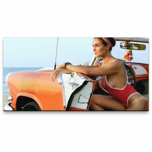 Bilder XXL Frau im sexy Badeanzug 50x100cm Wandbild auf Leinwand - 900158484921