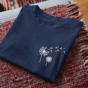 Bio Baumwoll T-Shirt Pusteblume, Nachhaltig Und Fair Hergestelltes Shirt Für Damen Herren Mit Blumen Motiv