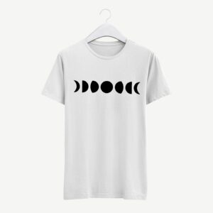 Bio Baumwolle Moon Phase Shirt, Siebdruck Grafik T-Shirt Für Männer