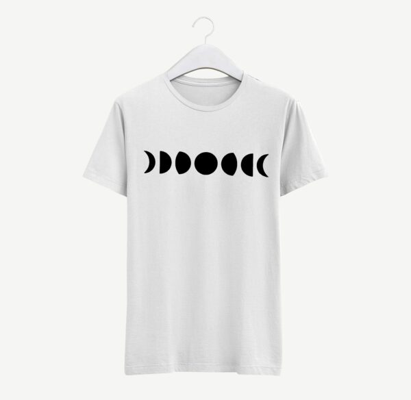 Bio Baumwolle Moon Phase Shirt, Siebdruck Grafik T-Shirt Für Männer