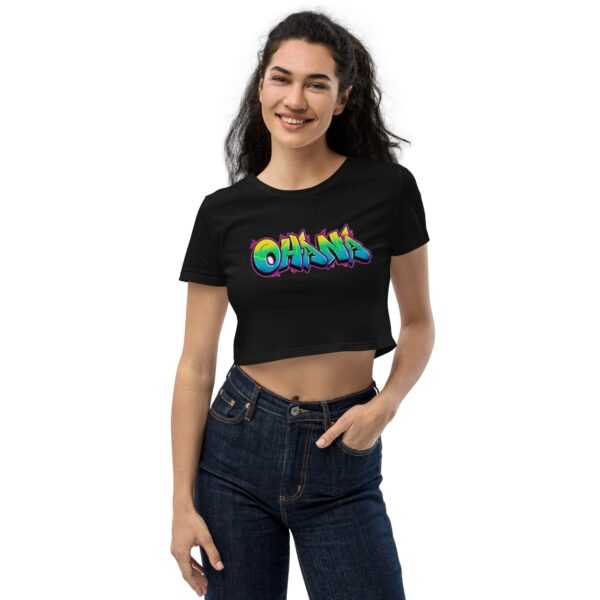 Bio-Crop-Top T-Shirt For Women | Bio-Washed Regular Fit Half Sleeve Graffiti Streetwear
