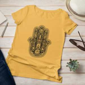 Bio T-Shirt Für Damen Mit Hamsa Hand Symbol