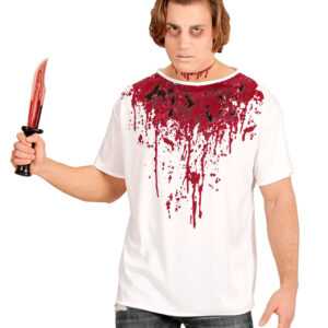 Blutverschmiertes T-Shirt für Halloween & Horror Partys XL