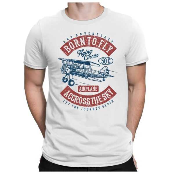 Born To Fly - Herren Fun T-Shirt Bedruckt Small Bis 4xl Papayana