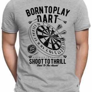 Born To Play Dart Black - Herren Fun T-Shirt Bedruckt Small Bis 4xl Papayana