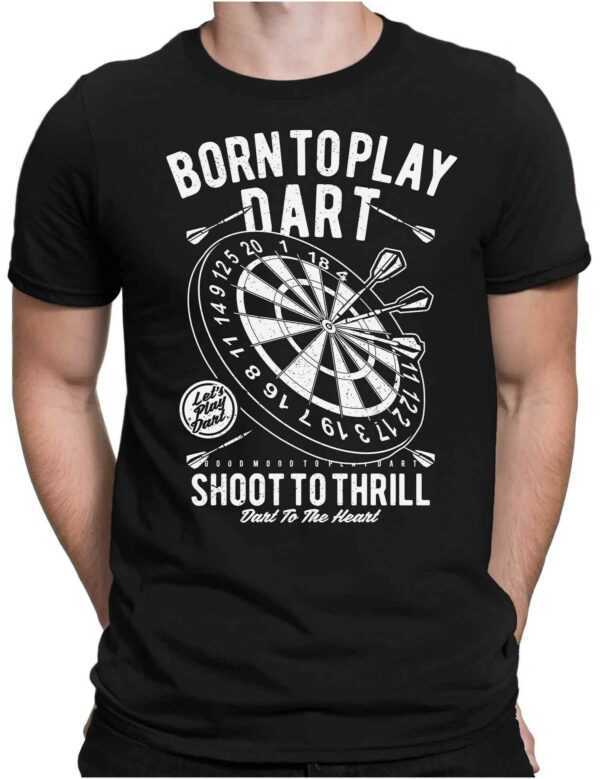 Born To Play Dart White - Herren Fun T-Shirt Bedruckt Small Bis 4xl Papayana