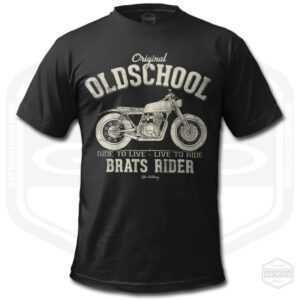 Brats Oldschool Motorradfahrer Herren T-Shirt Schwarz | Geschenkidee S-6xl Hergestellt in Usa