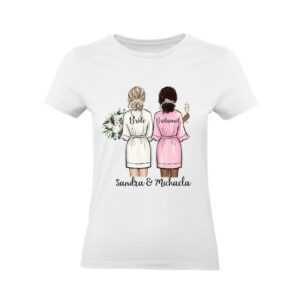 Brautjungfer T-Shirt Personalisiert Name Trauzeugin Braut | Frage & Danke-Geschenk Freundinnen Brautjungfern Brautparty Hochzeit Outfit