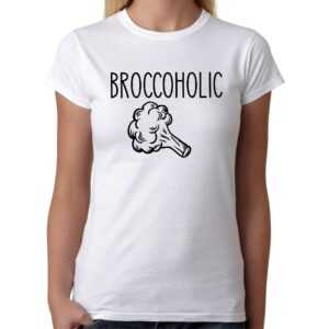 Broccoholic Brokkoli Vegan Vegetarier Veggie Food Illustration Design Essen Gemüse Fun Sprüche Lustig Spaß Comedy Girlie Damen Lady T-Shirt