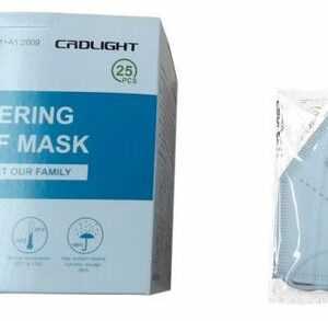 CRDLIGHT Atemschutzmasken mit Nasenbügel FFP2, 25 Stück, einzeln verpackt