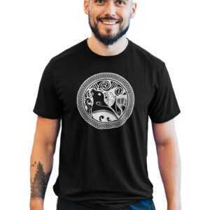 Celtic Herren T-Shirt Nordisch Druck Viking Motiv Shirt Mann Geschenk Walhalla Norwegisch Grafik
