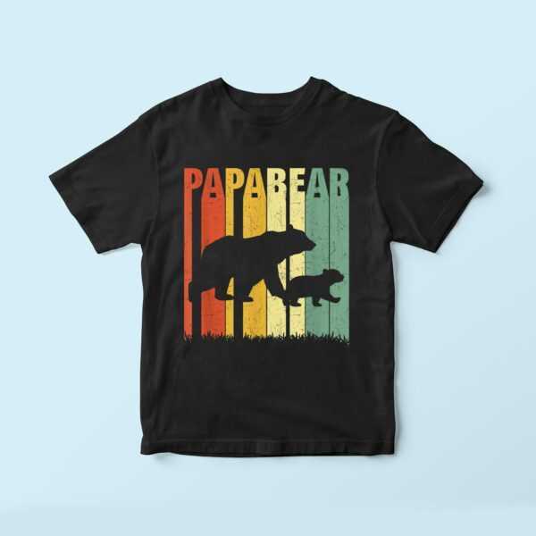 Cooles Vintage Papa T-Shirt, Retro Shirt Für Väter Und Papas, Bär Vater Geschenk, Vatertag, Geburtstag Papa, Sohn
