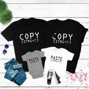 Copy Und Paste Shirts Vater & Sohn T-Shirts Familie Mutter Tochter Matching Strg + C, V