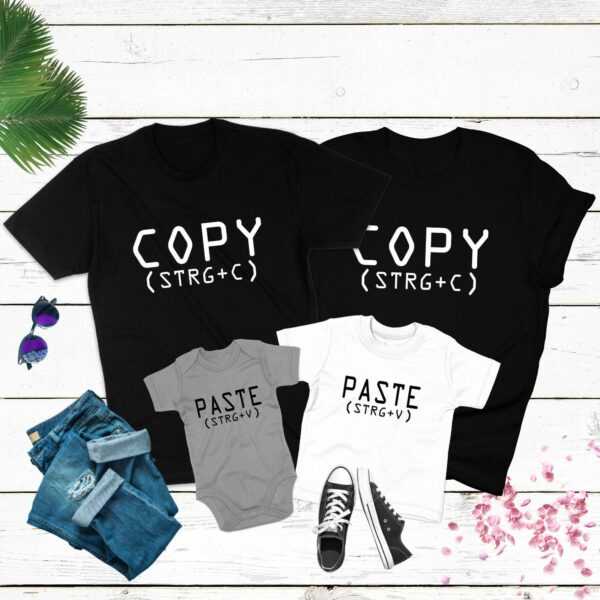 Copy Und Paste Shirts Vater & Sohn T-Shirts Familie Mutter Tochter Matching Strg + C, V