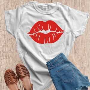 Damen Lippen T-Shirt. Frauen