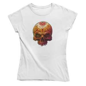 Damen T-Shirt -Skull ornate in weiss M (38)
