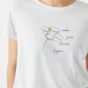 Damen T-Shirt -make your dreams happen in weiss L (40)