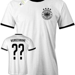 Deutschland Retro - Em Wm Wunschname Und Wunschnummer Herren T-Shirt