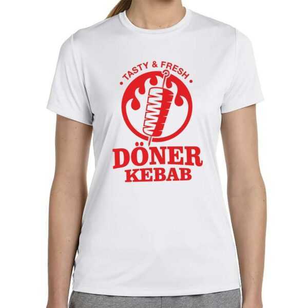 Döner Kebab Doner Fastfood Imbiss Turkish Shawarma Grill Sprüche Spruch Comedy Spaß Lustig Feier Party Urlaub Fun Girlie Damen Lady T-Shirt